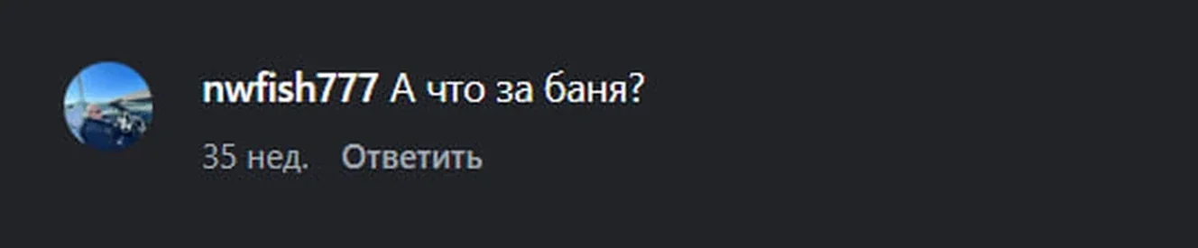 Реальный комментарий: А что за баня?